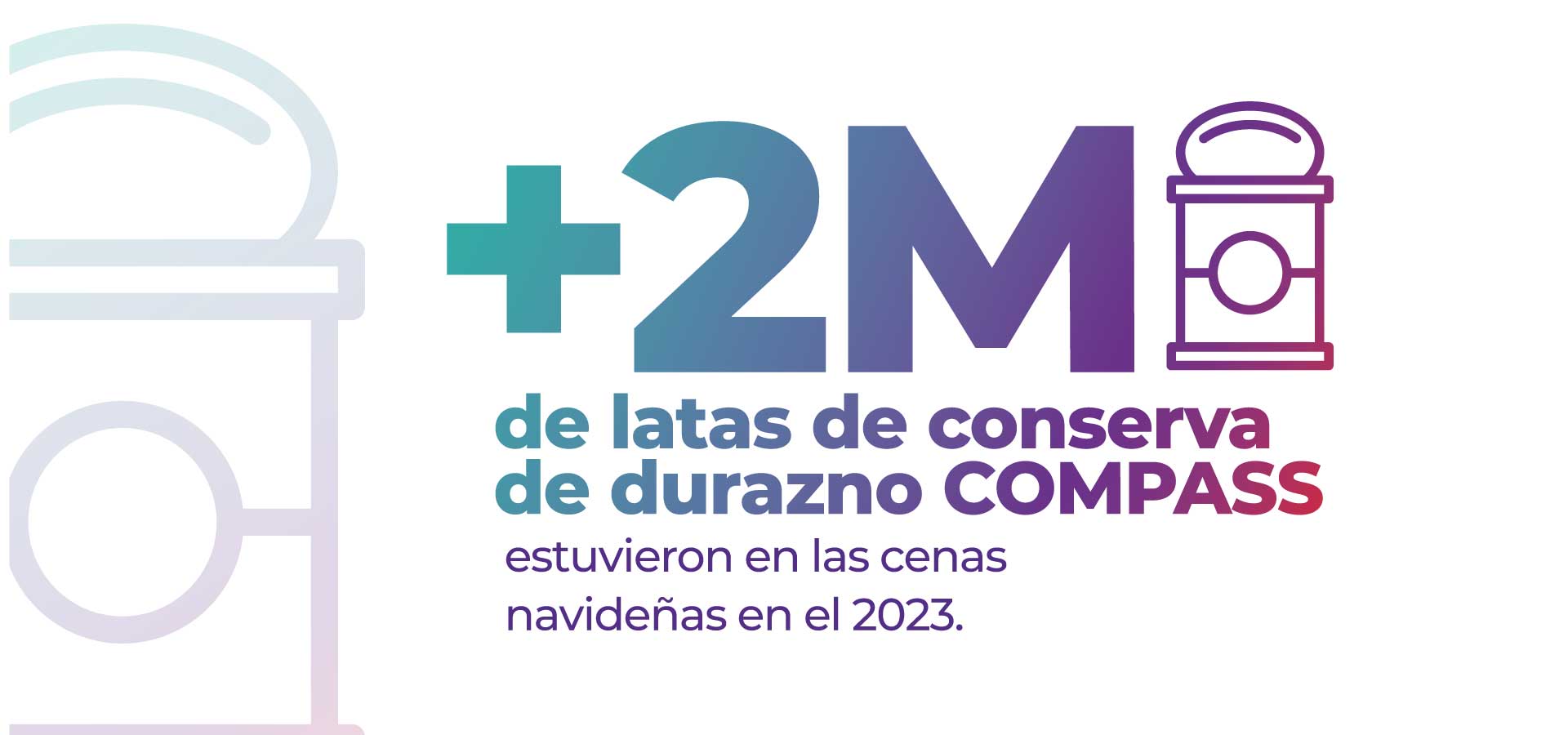 2M de latas de conservas de durazno Compass
